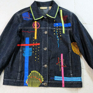 Marsh Landing Embroidered Denum Jacket Small